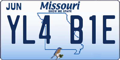 MO license plate YL4B1E