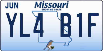 MO license plate YL4B1F
