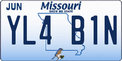 MO license plate YL4B1N