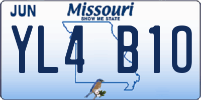MO license plate YL4B1O