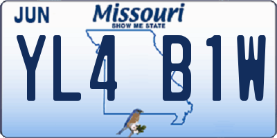 MO license plate YL4B1W