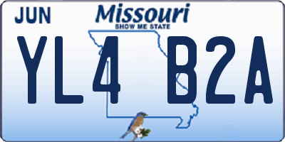 MO license plate YL4B2A