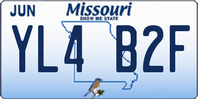MO license plate YL4B2F