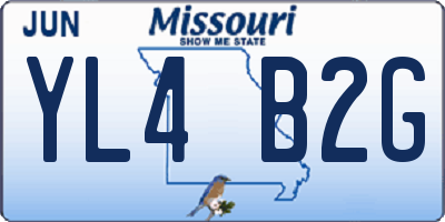 MO license plate YL4B2G