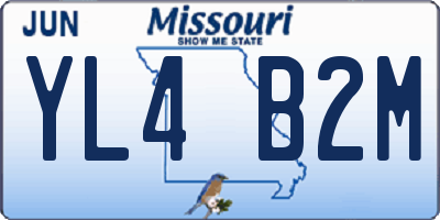MO license plate YL4B2M