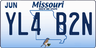 MO license plate YL4B2N