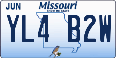 MO license plate YL4B2W