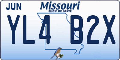 MO license plate YL4B2X