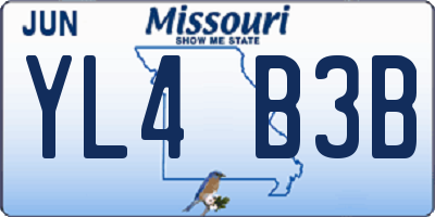 MO license plate YL4B3B