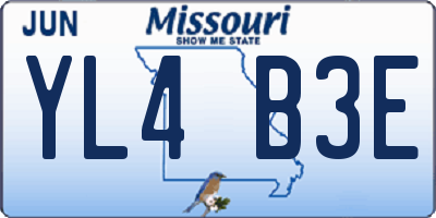 MO license plate YL4B3E