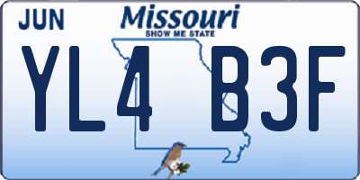 MO license plate YL4B3F