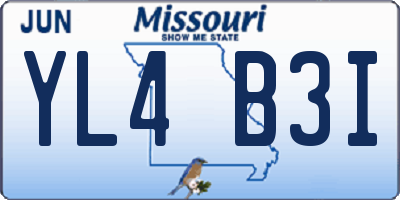 MO license plate YL4B3I