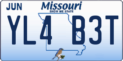 MO license plate YL4B3T