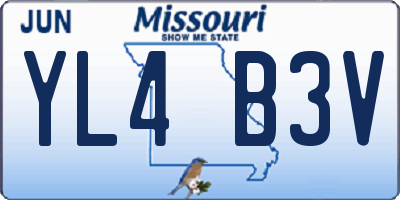 MO license plate YL4B3V