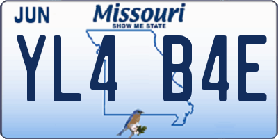 MO license plate YL4B4E