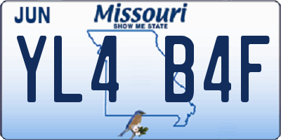MO license plate YL4B4F