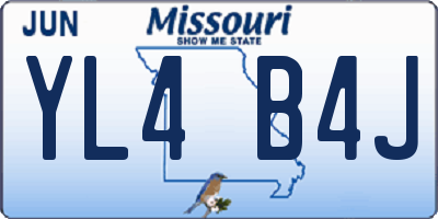 MO license plate YL4B4J