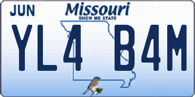 MO license plate YL4B4M