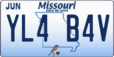 MO license plate YL4B4V