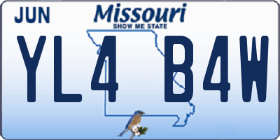 MO license plate YL4B4W