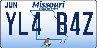 MO license plate YL4B4Z