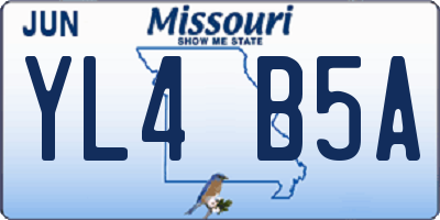 MO license plate YL4B5A