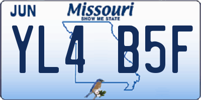 MO license plate YL4B5F