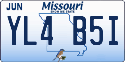 MO license plate YL4B5I