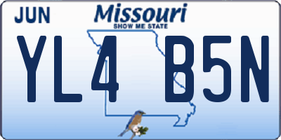 MO license plate YL4B5N