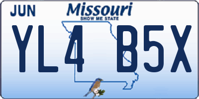 MO license plate YL4B5X