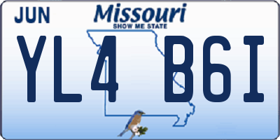 MO license plate YL4B6I