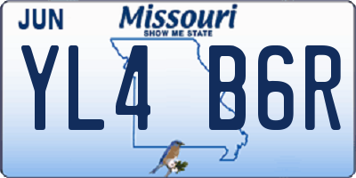 MO license plate YL4B6R