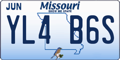 MO license plate YL4B6S