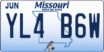 MO license plate YL4B6W