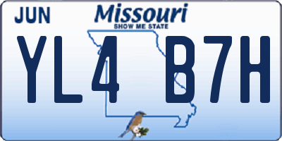 MO license plate YL4B7H