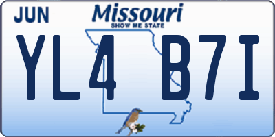 MO license plate YL4B7I