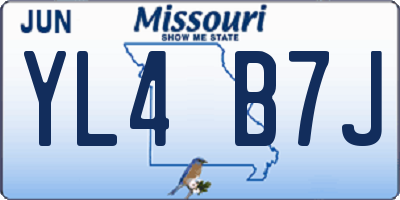 MO license plate YL4B7J