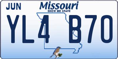 MO license plate YL4B7O