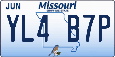 MO license plate YL4B7P