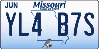 MO license plate YL4B7S