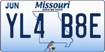 MO license plate YL4B8E