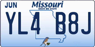 MO license plate YL4B8J