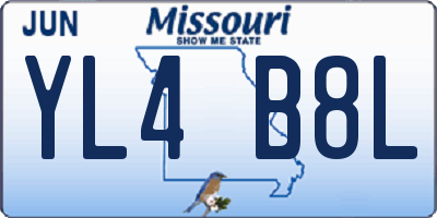 MO license plate YL4B8L