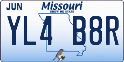 MO license plate YL4B8R