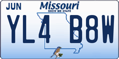 MO license plate YL4B8W