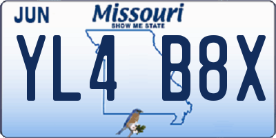 MO license plate YL4B8X
