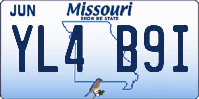 MO license plate YL4B9I