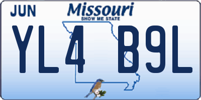 MO license plate YL4B9L