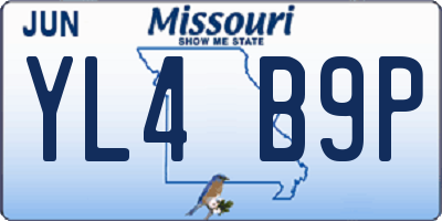MO license plate YL4B9P