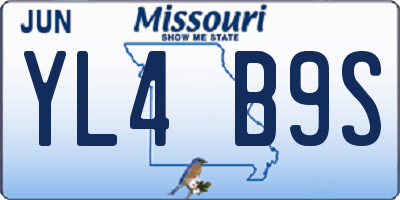 MO license plate YL4B9S
